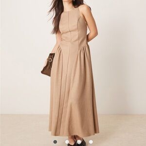 Brand NEW, structured ASOS Tan Sleeveless Dress